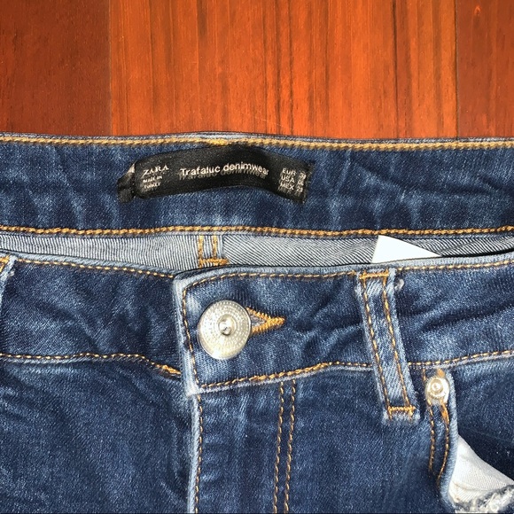 Zara Mid Rise Dark Wash Jeans - Picture 3 of 5